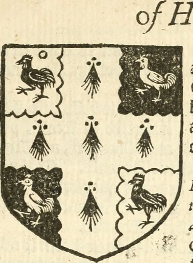 An illustration from Workes of armorie : deuyded into three bookes, entituled, the Concordes of armorie, the Armorie of honor, and of Coates and creastes, 1572, leaf 154