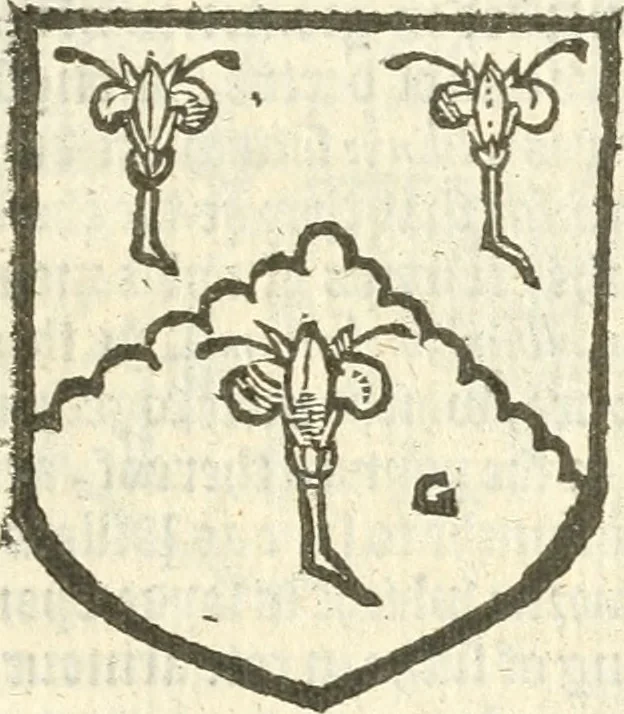 An illustration from Workes of armorie : deuyded into three bookes, entituled, the Concordes of armorie, the Armorie of honor, and of Coates and creastes, 1572, leaf 164