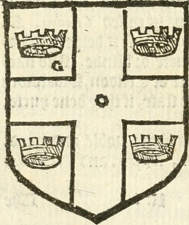 An illustration from Workes of armorie : deuyded into three bookes, entituled, the Concordes of armorie, the Armorie of honor, and of Coates and creastes, 1572, leaf 167