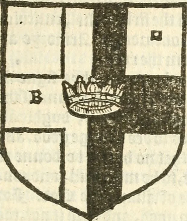 An illustration from Workes of armorie : deuyded into three bookes, entituled, the Concordes of armorie, the Armorie of honor, and of Coates and creastes, 1572, leaf 168