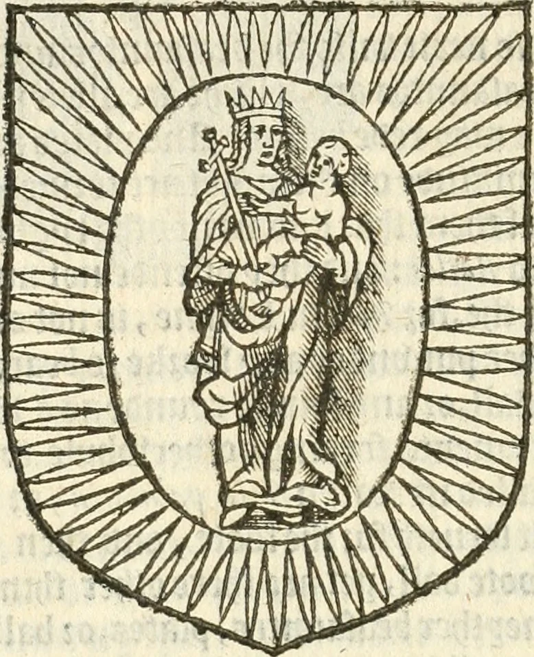 An illustration from Workes of armorie : deuyded into three bookes, entituled, the Concordes of armorie, the Armorie of honor, and of Coates and creastes, 1572, leaf 171