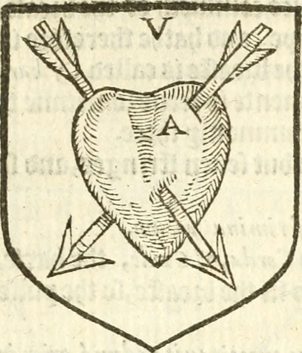 An illustration from Workes of armorie : deuyded into three bookes, entituled, the Concordes of armorie, the Armorie of honor, and of Coates and creastes, 1572, leaf 186