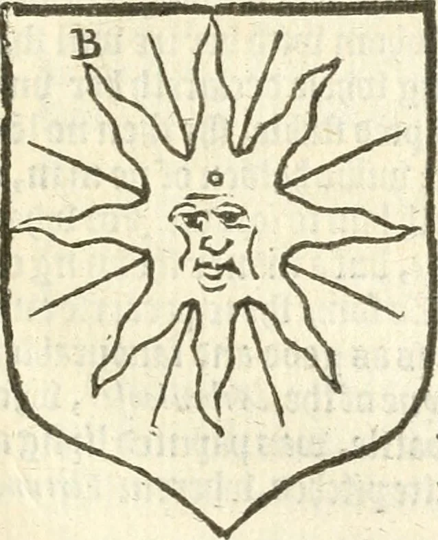 An illustration from Workes of armorie : deuyded into three bookes, entituled, the Concordes of armorie, the Armorie of honor, and of Coates and creastes, 1572, leaf 192