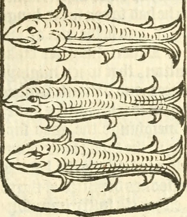 An illustration from Workes of armorie : deuyded into three bookes, entituled, the Concordes of armorie, the Armorie of honor, and of Coates and creastes, 1572, leaf 198