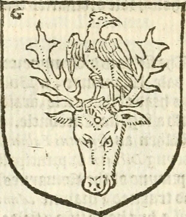An illustration from Workes of armorie : deuyded into three bookes, entituled, the Concordes of armorie, the Armorie of honor, and of Coates and creastes, 1572, leaf 207