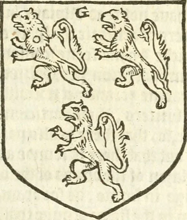 An illustration from Workes of armorie : deuyded into three bookes, entituled, the Concordes of armorie, the Armorie of honor, and of Coates and creastes, 1572, leaf 238