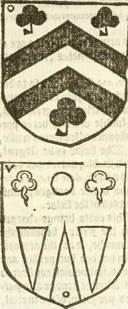 An illustration from Workes of armorie : deuyded into three bookes, entituled, the Concordes of armorie, the Armorie of honor, and of Coates and creastes, 1572, leaf 244