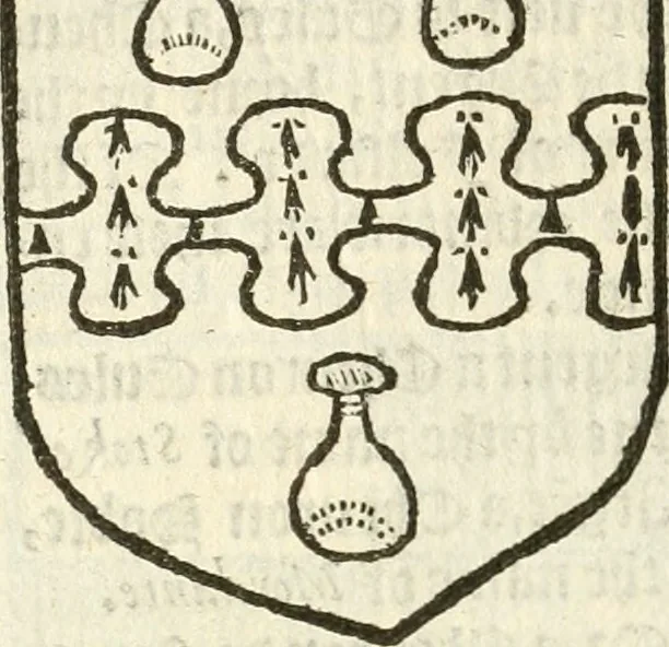 An illustration from Workes of armorie : deuyded into three bookes, entituled, the Concordes of armorie, the Armorie of honor, and of Coates and creastes, 1572, leaf 247
