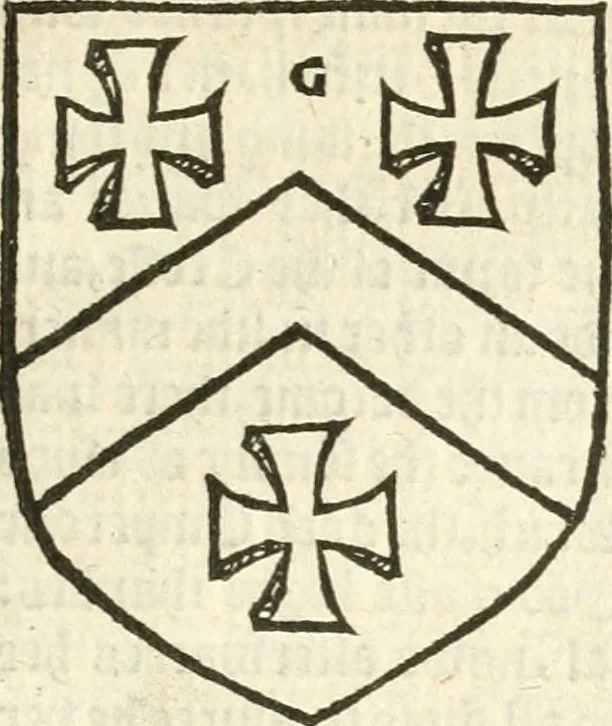 An illustration from Workes of armorie : deuyded into three bookes, entituled, the Concordes of armorie, the Armorie of honor, and of Coates and creastes, 1572, leaf 252