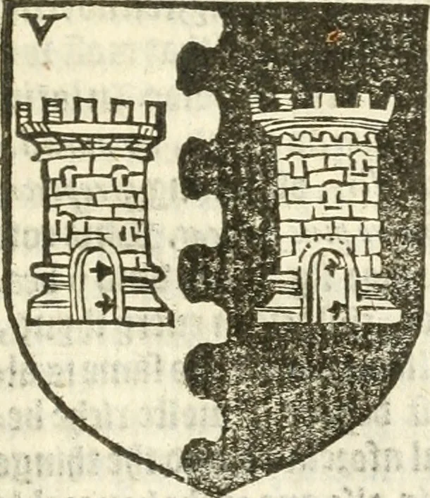 An illustration from Workes of armorie : deuyded into three bookes, entituled, the Concordes of armorie, the Armorie of honor, and of Coates and creastes, 1572, leaf 258