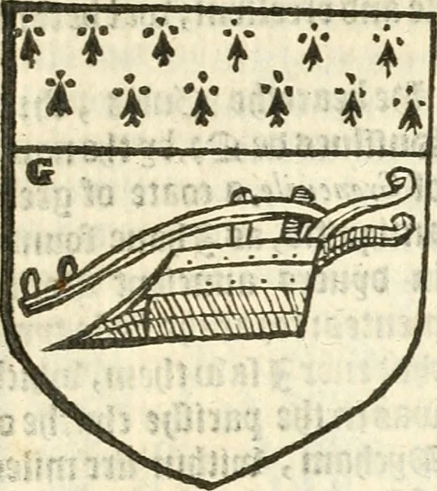An illustration from Workes of armorie : deuyded into three bookes, entituled, the Concordes of armorie, the Armorie of honor, and of Coates and creastes, 1572, leaf 260