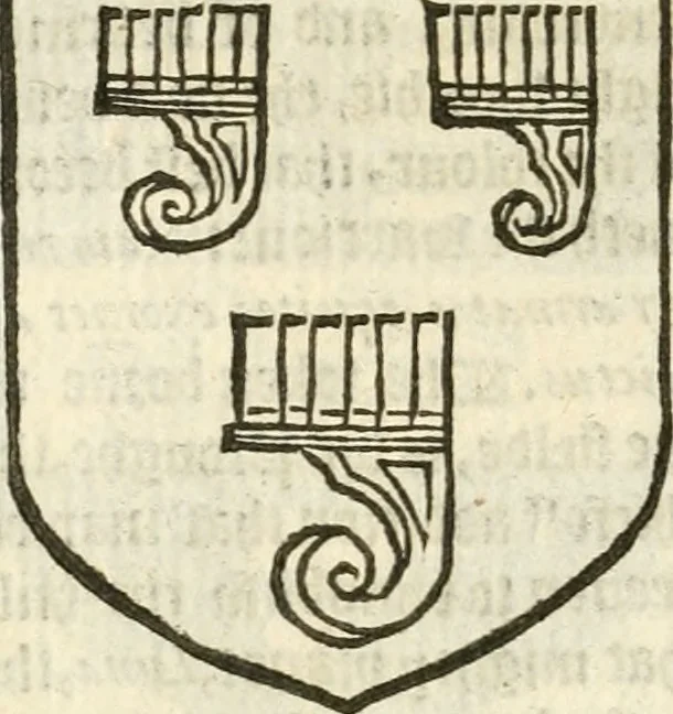 An illustration from Workes of armorie : deuyded into three bookes, entituled, the Concordes of armorie, the Armorie of honor, and of Coates and creastes, 1572, leaf 261