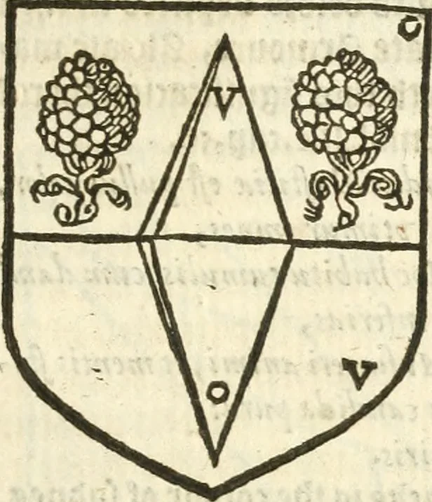 An illustration from Workes of armorie : deuyded into three bookes, entituled, the Concordes of armorie, the Armorie of honor, and of Coates and creastes, 1572, leaf 262