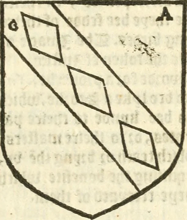 An illustration from Workes of armorie : deuyded into three bookes, entituled, the Concordes of armorie, the Armorie of honor, and of Coates and creastes, 1572, leaf 264