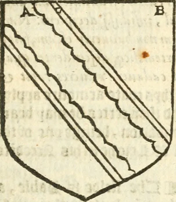 An illustration from Workes of armorie : deuyded into three bookes, entituled, the Concordes of armorie, the Armorie of honor, and of Coates and creastes, 1572, leaf 268
