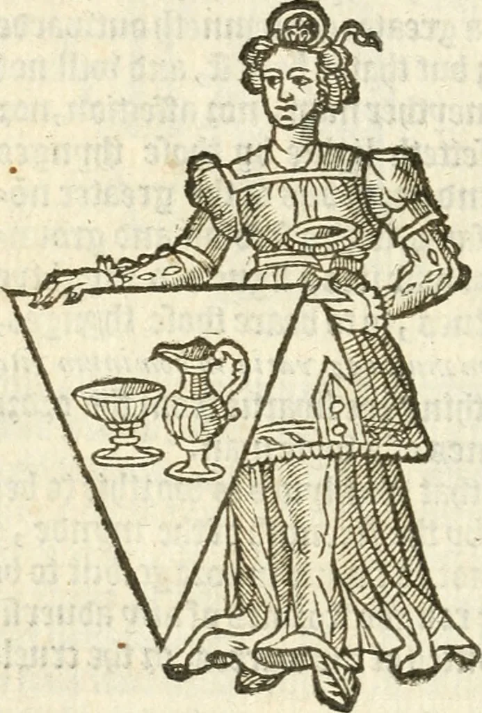 An illustration from Workes of armorie : deuyded into three bookes, entituled, the Concordes of armorie, the Armorie of honor, and of Coates and creastes, 1572, leaf 27