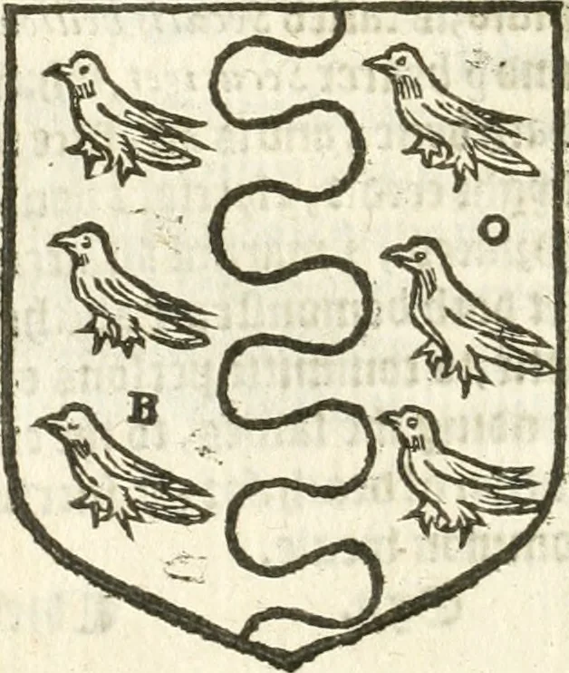 An illustration from Workes of armorie : deuyded into three bookes, entituled, the Concordes of armorie, the Armorie of honor, and of Coates and creastes, 1572, leaf 271