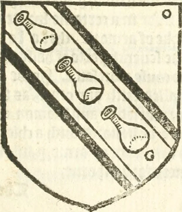An illustration from Workes of armorie : deuyded into three bookes, entituled, the Concordes of armorie, the Armorie of honor, and of Coates and creastes, 1572, leaf 274
