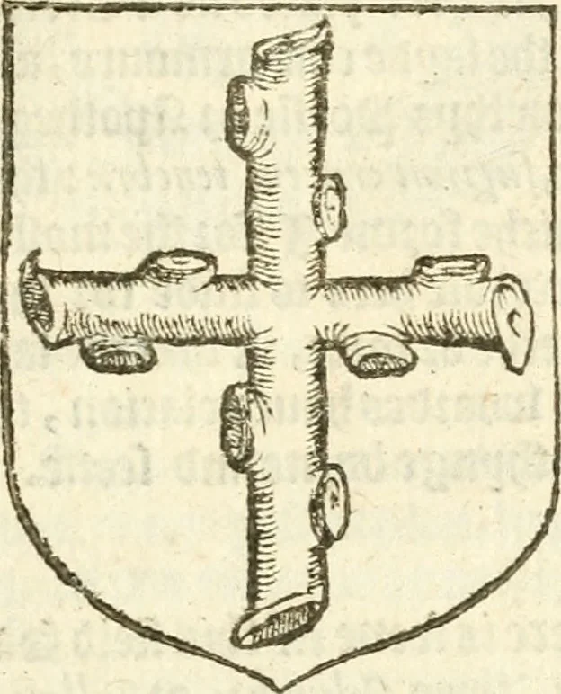 An illustration from Workes of armorie : deuyded into three bookes, entituled, the Concordes of armorie, the Armorie of honor, and of Coates and creastes, 1572, leaf 286