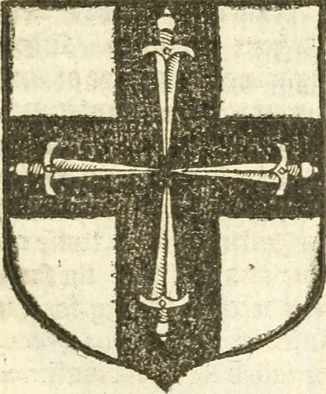 An illustration from Workes of armorie : deuyded into three bookes, entituled, the Concordes of armorie, the Armorie of honor, and of Coates and creastes, 1572, leaf 288