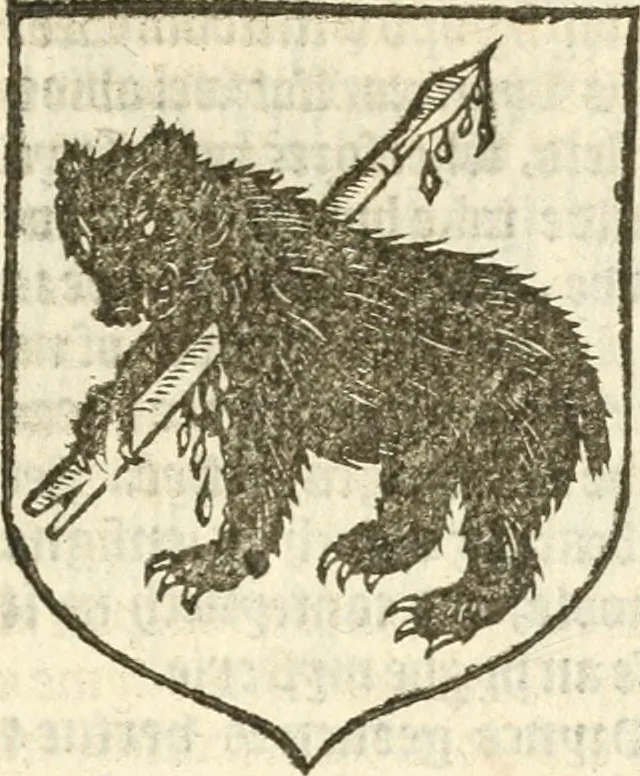 An illustration from Workes of armorie : deuyded into three bookes, entituled, the Concordes of armorie, the Armorie of honor, and of Coates and creastes, 1572, leaf 290
