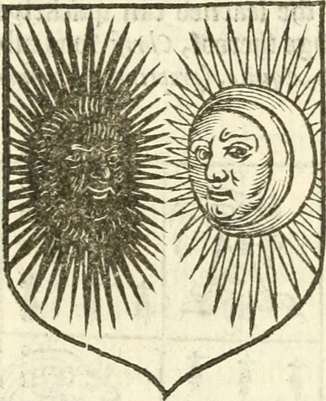 An illustration from Workes of armorie : deuyded into three bookes, entituled, the Concordes of armorie, the Armorie of honor, and of Coates and creastes, 1572, leaf 294