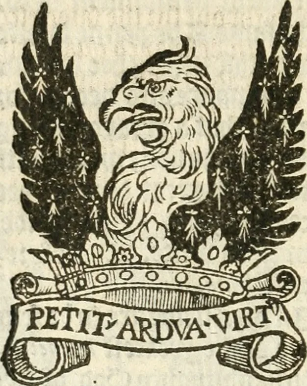 An illustration from Workes of armorie : deuyded into three bookes, entituled, the Concordes of armorie, the Armorie of honor, and of Coates and creastes, 1572, leaf 295