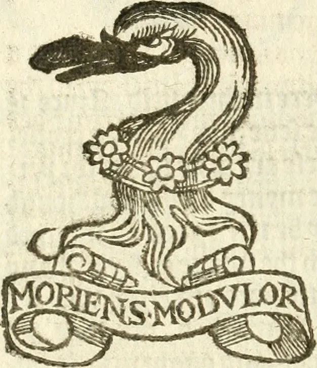 An illustration from Workes of armorie : deuyded into three bookes, entituled, the Concordes of armorie, the Armorie of honor, and of Coates and creastes, 1572, leaf 299
