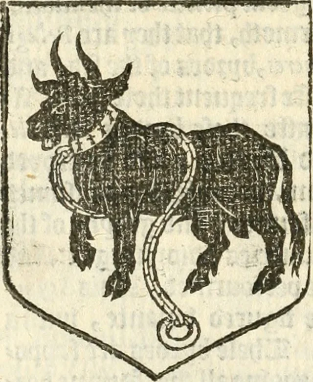 An illustration from Workes of armorie : deuyded into three bookes, entituled, the Concordes of armorie, the Armorie of honor, and of Coates and creastes, 1572, leaf 303