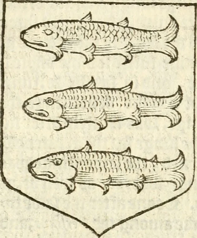 An illustration from Workes of armorie : deuyded into three bookes, entituled, the Concordes of armorie, the Armorie of honor, and of Coates and creastes, 1572, leaf 307