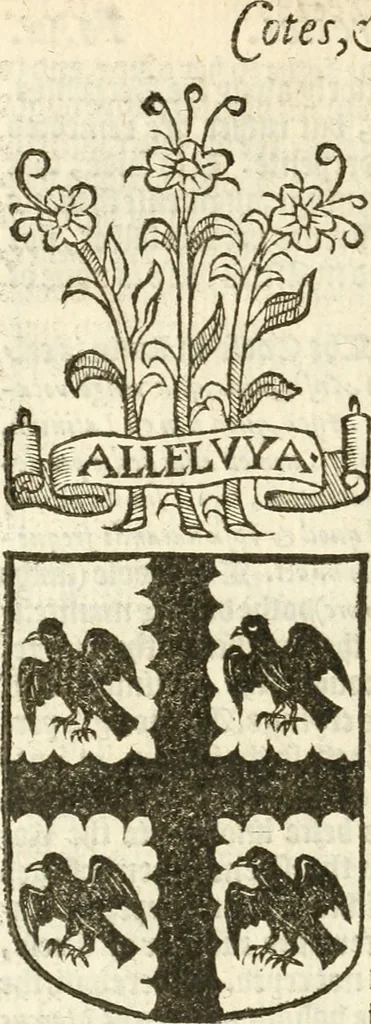 An illustration from Workes of armorie : deuyded into three bookes, entituled, the Concordes of armorie, the Armorie of honor, and of Coates and creastes, 1572, leaf 309