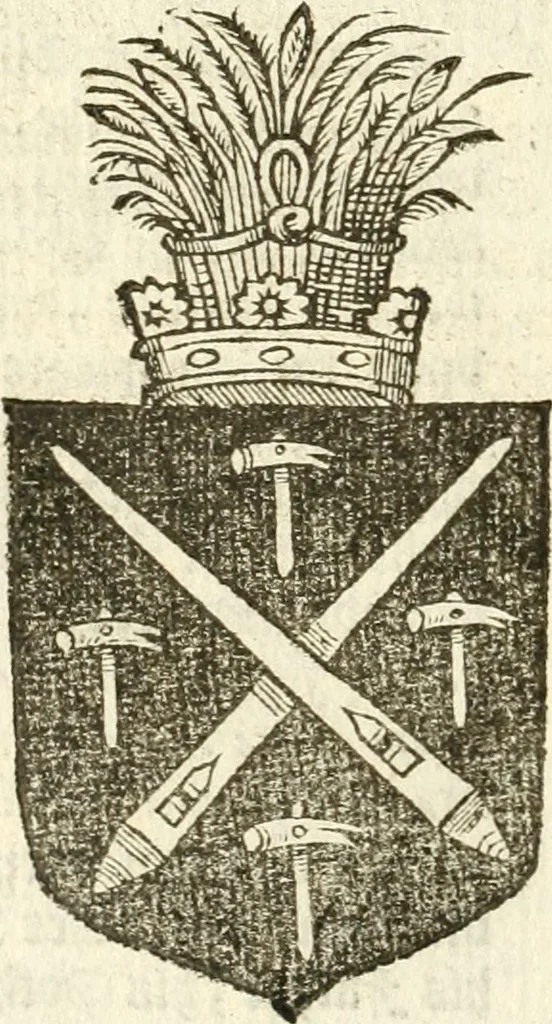 An illustration from Workes of armorie : deuyded into three bookes, entituled, the Concordes of armorie, the Armorie of honor, and of Coates and creastes, 1572, leaf 311