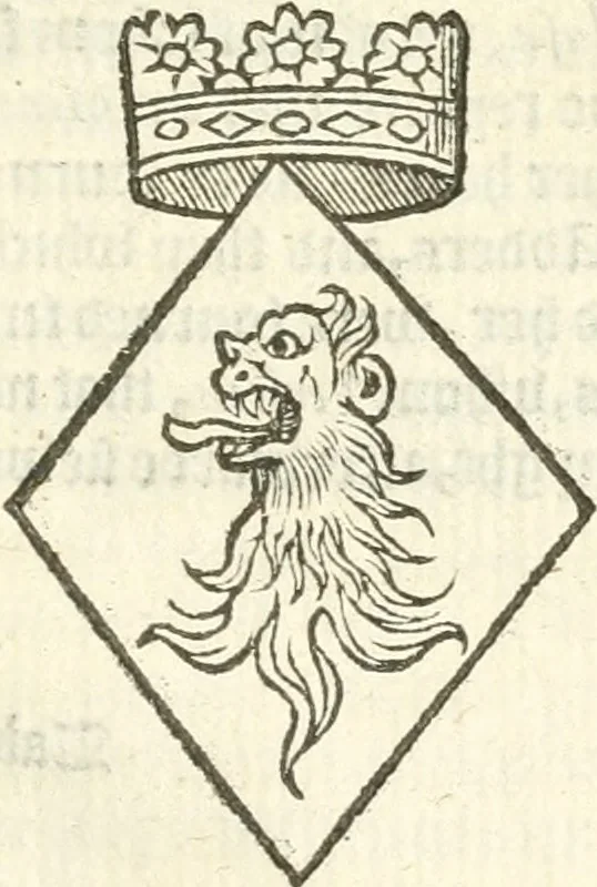 An illustration from Workes of armorie : deuyded into three bookes, entituled, the Concordes of armorie, the Armorie of honor, and of Coates and creastes, 1572, leaf 328