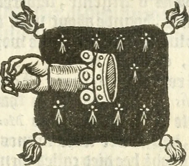 An illustration from Workes of armorie : deuyded into three bookes, entituled, the Concordes of armorie, the Armorie of honor, and of Coates and creastes, 1572, leaf 340