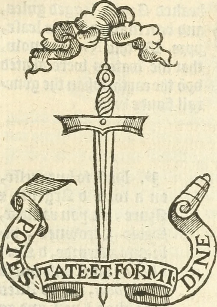 An illustration from Workes of armorie : deuyded into three bookes, entituled, the Concordes of armorie, the Armorie of honor, and of Coates and creastes, 1572, leaf 342