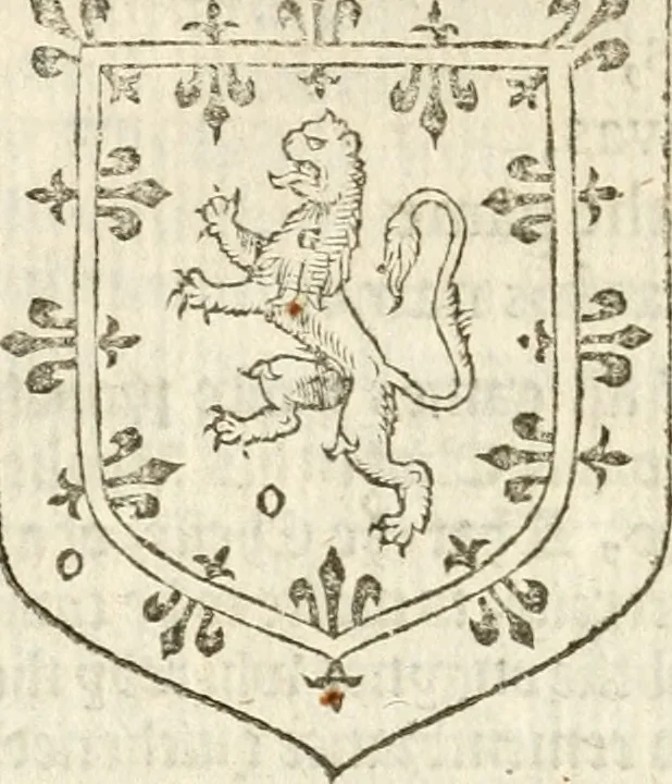 An illustration from Workes of armorie : deuyded into three bookes, entituled, the Concordes of armorie, the Armorie of honor, and of Coates and creastes, 1572, leaf 95