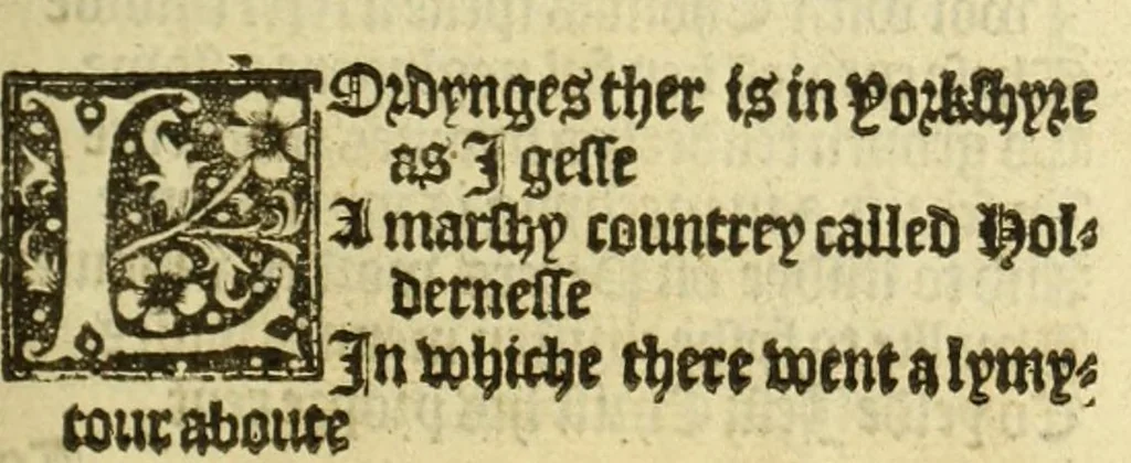 An illustration from The workes of Geffray Chaucer : newlye printed, wyth dyuers workes whych were neuer in print before : as in the table more playnly doth appere, 1542, leaf 113