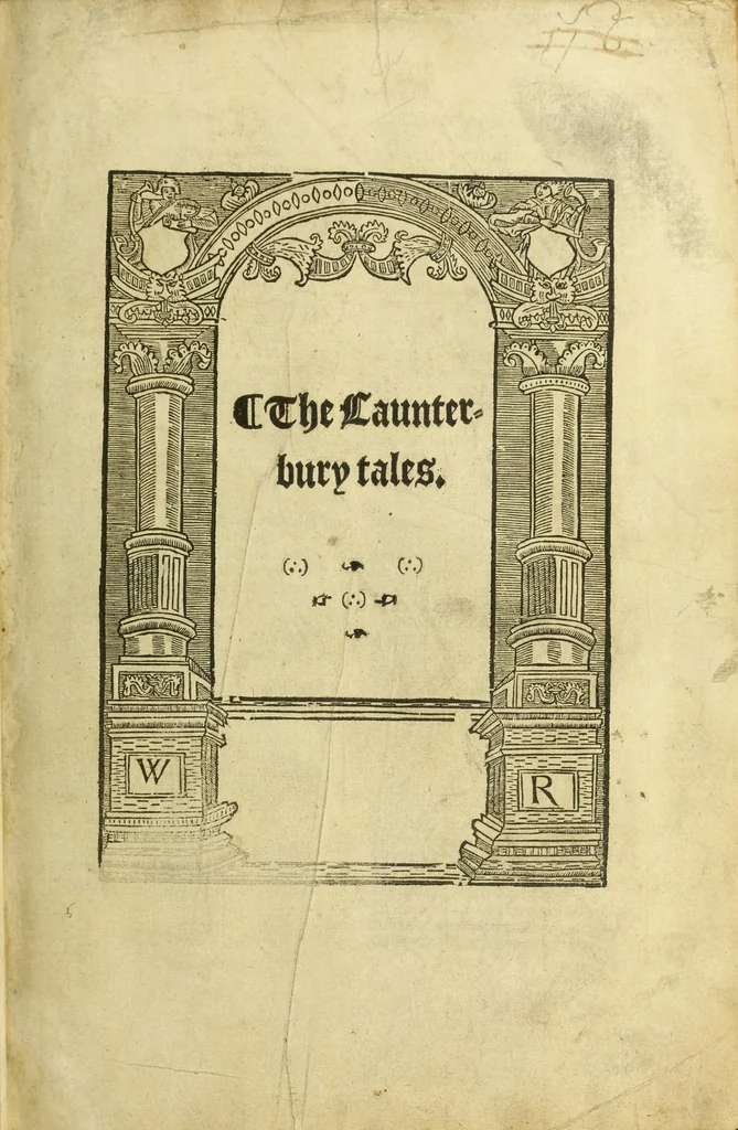 An illustration from The workes of Geffray Chaucer : newlye printed, wyth dyuers workes whych were neuer in print before : as in the table more playnly doth appere, 1542, leaf 13