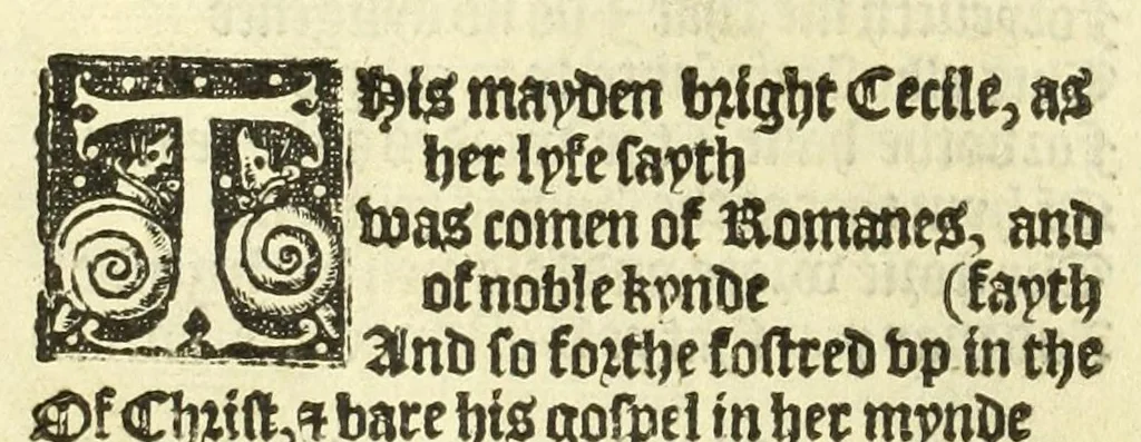 An illustration from The workes of Geffray Chaucer : newlye printed, wyth dyuers workes whych were neuer in print before : as in the table more playnly doth appere, 1542, leaf 144
