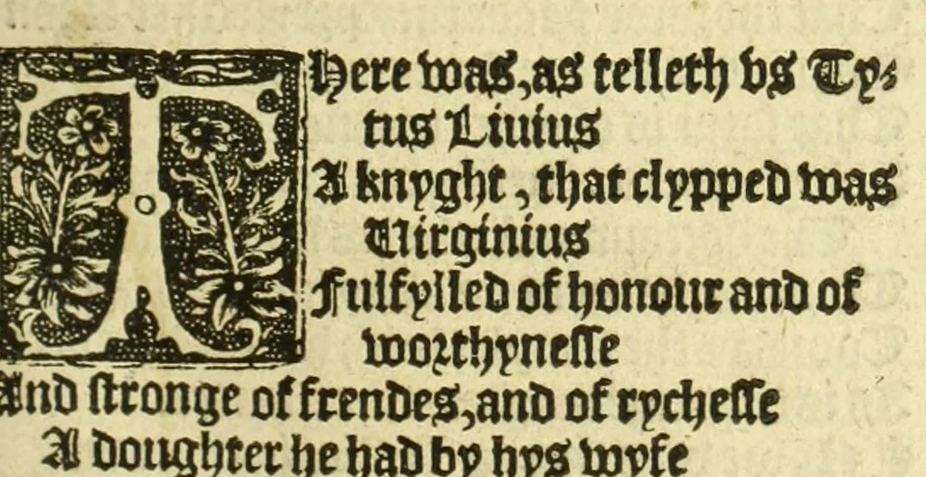 An illustration from The workes of Geffray Chaucer : newlye printed, wyth dyuers workes whych were neuer in print before : as in the table more playnly doth appere, 1542, leaf 159