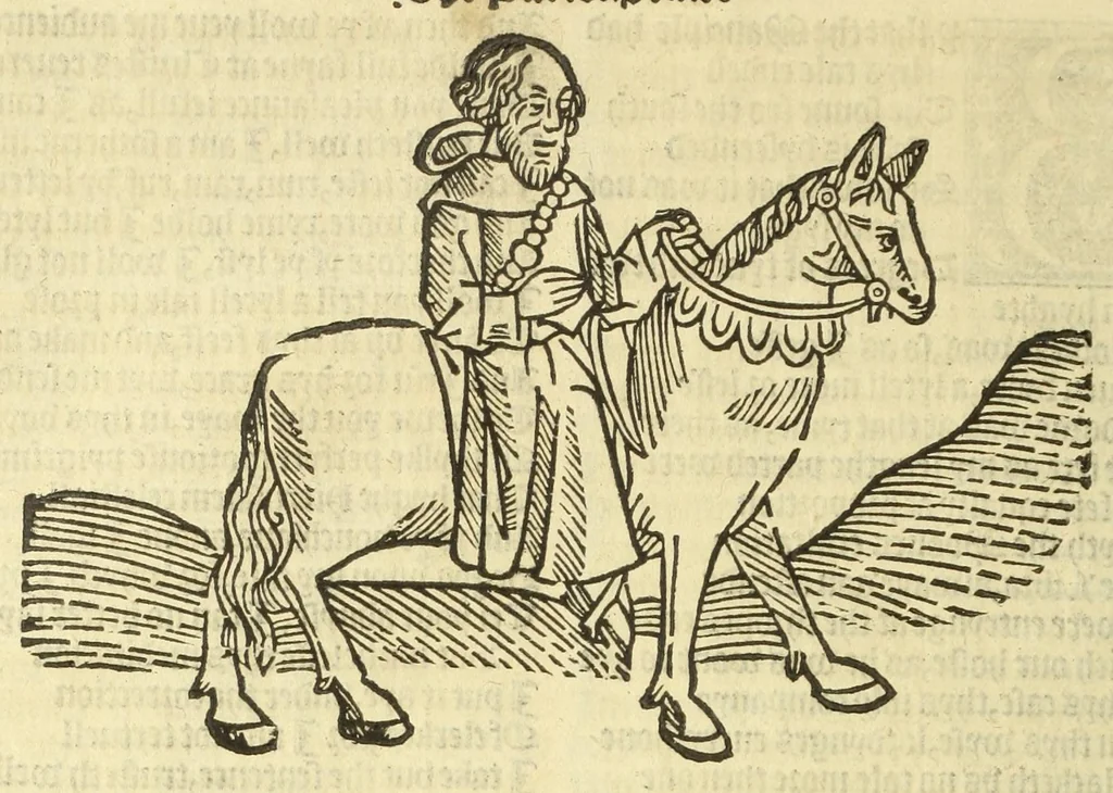 An illustration from The workes of Geffray Chaucer : newlye printed, wyth dyuers workes whych were neuer in print before : as in the table more playnly doth appere, 1542, leaf 224