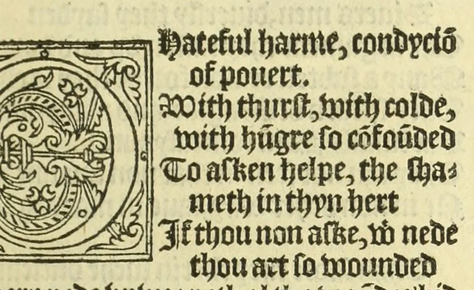 An illustration from The workes of Geffray Chaucer : newlye printed, wyth dyuers workes whych were neuer in print before : as in the table more playnly doth appere, 1542, leaf 63