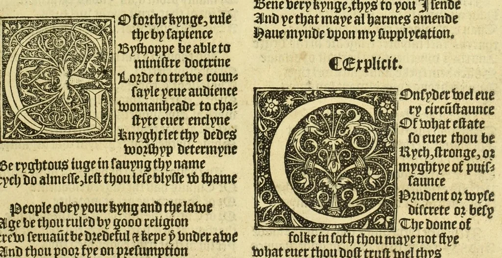 An illustration from The workes of Geffray Chaucer : newlye printed, wyth dyuers workes whych were neuer in print before : as in the table more playnly doth appere, 1542, leaf 765