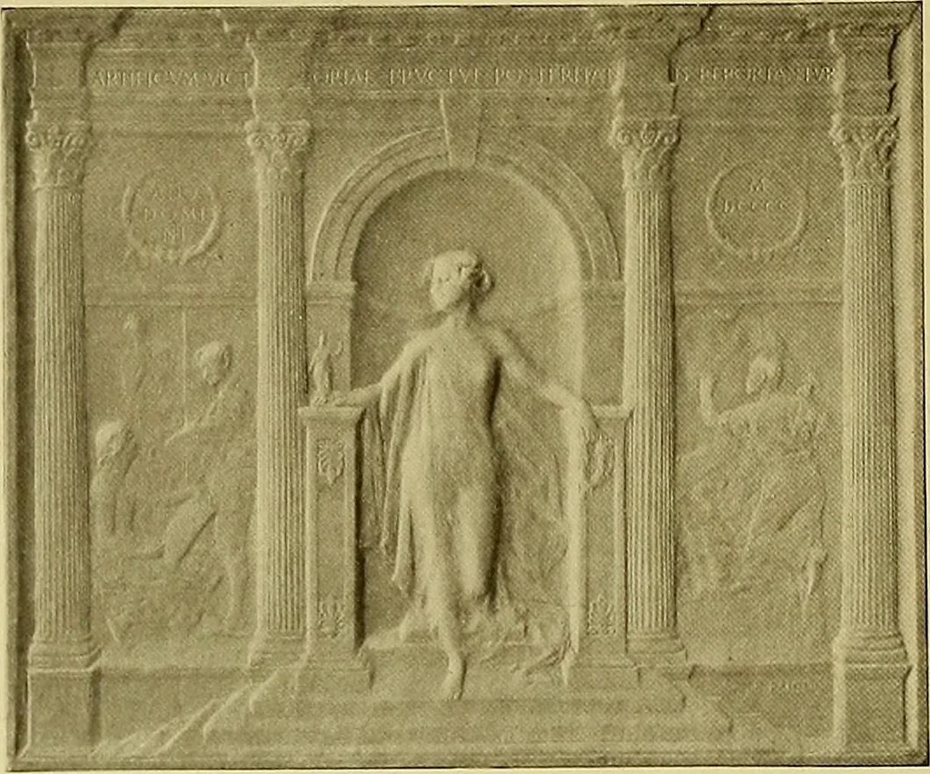 An illustration from The work of Emil Fuchs; illustrating some of his representative paintings, sculpture, medals and studies. Issued on the occasion of an exhibition of his works under the auspices of Messrs. Cartier, February 7th to March 5th,1921. New York city, 1921, leaf 107