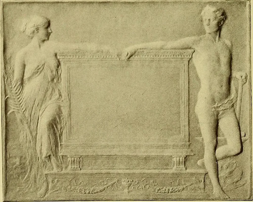 An illustration from The work of Emil Fuchs; illustrating some of his representative paintings, sculpture, medals and studies. Issued on the occasion of an exhibition of his works under the auspices of Messrs. Cartier, February 7th to March 5th,1921. New York city, 1921, leaf 107