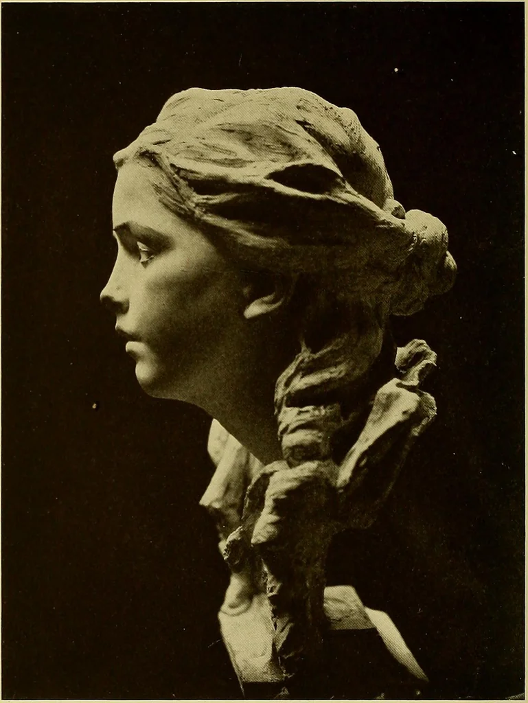 An illustration from The work of Emil Fuchs; illustrating some of his representative paintings, sculpture, medals and studies. Issued on the occasion of an exhibition of his works under the auspices of Messrs. Cartier, February 7th to March 5th,1921. New York city, 1921, leaf 37