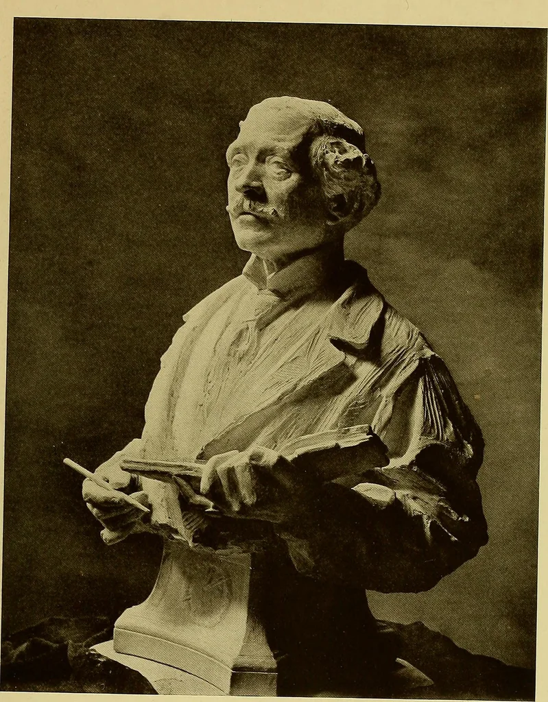 An illustration from The work of Emil Fuchs; illustrating some of his representative paintings, sculpture, medals and studies. Issued on the occasion of an exhibition of his works under the auspices of Messrs. Cartier, February 7th to March 5th,1921. New York city, 1921, leaf 46