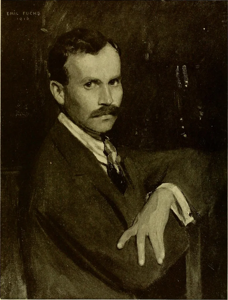 An illustration from The work of Emil Fuchs; illustrating some of his representative paintings, sculpture, medals and studies. Issued on the occasion of an exhibition of his works under the auspices of Messrs. Cartier, February 7th to March 5th,1921. New York city, 1921, leaf 77
