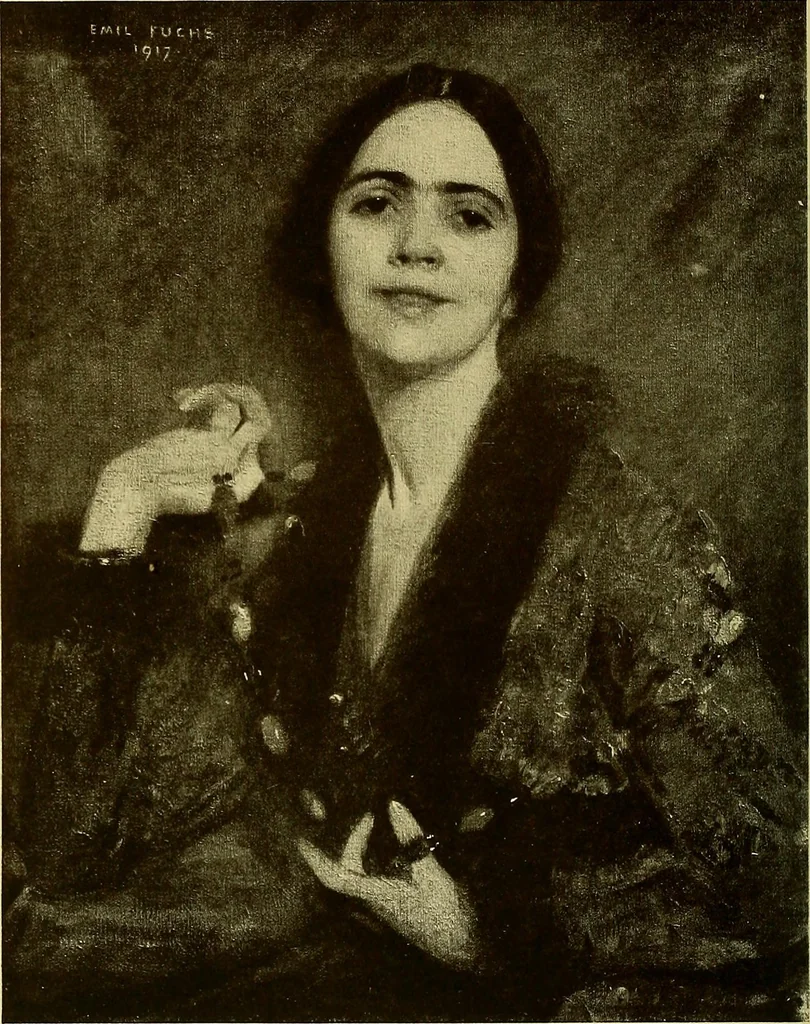 An illustration from The work of Emil Fuchs; illustrating some of his representative paintings, sculpture, medals and studies. Issued on the occasion of an exhibition of his works under the auspices of Messrs. Cartier, February 7th to March 5th,1921. New York city, 1921, leaf 87