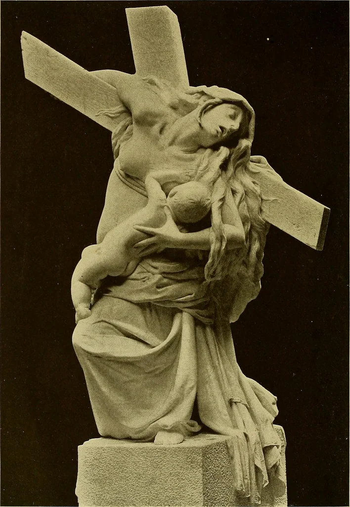 An illustration from The work of Emil Fuchs; illustrating some of his representative paintings, sculpture, medals and studies. Issued on the occasion of an exhibition of his works under the auspices of Messrs. Cartier, February 7th to March 5th,1921. New York city, 1921, leaf 9